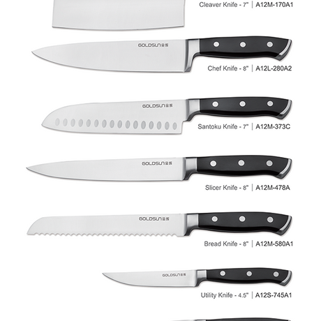 Elegant Kitchen Knife Sets with Black Block