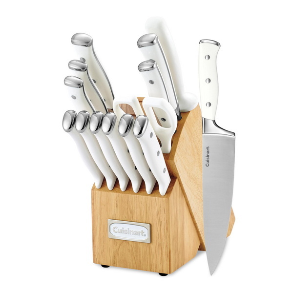 cuisinart 15-piece stainless steel hollow handle yellow knife set_2