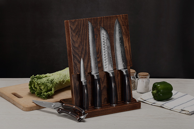 Damascus steel knife set