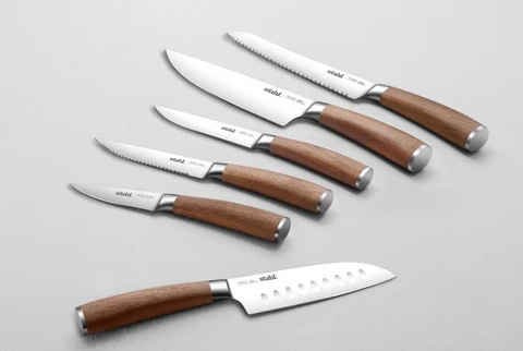 hollow handle brown knife set_3