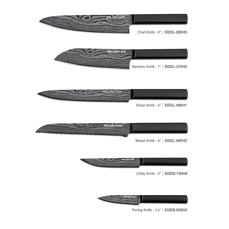 High Carbon Black Kitchen Knife Set