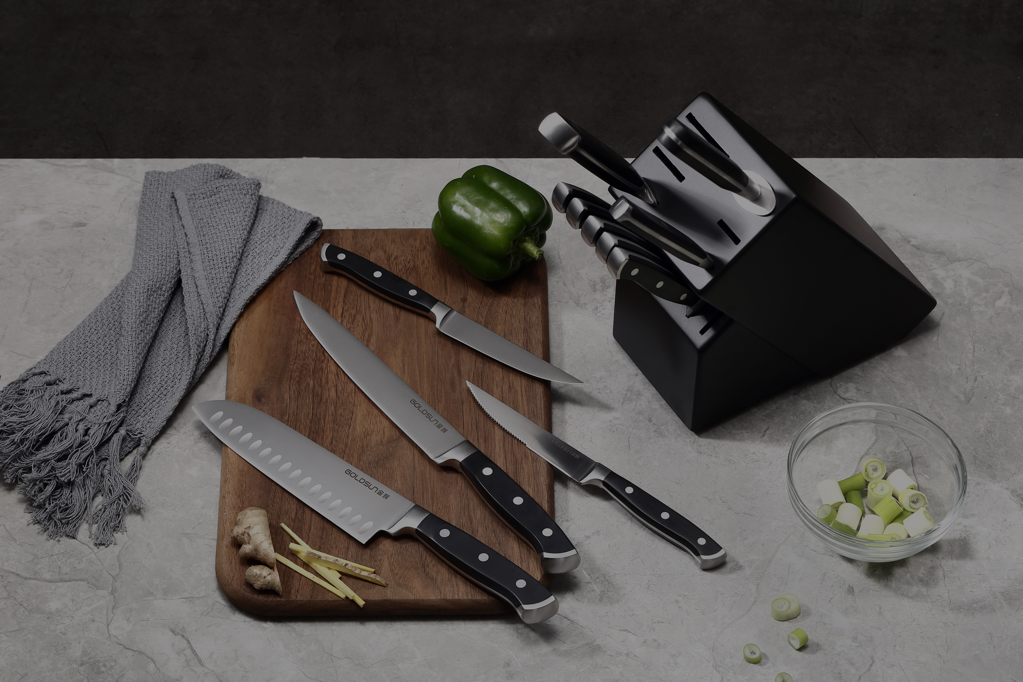 ABS forged knife 13 pcs set with block